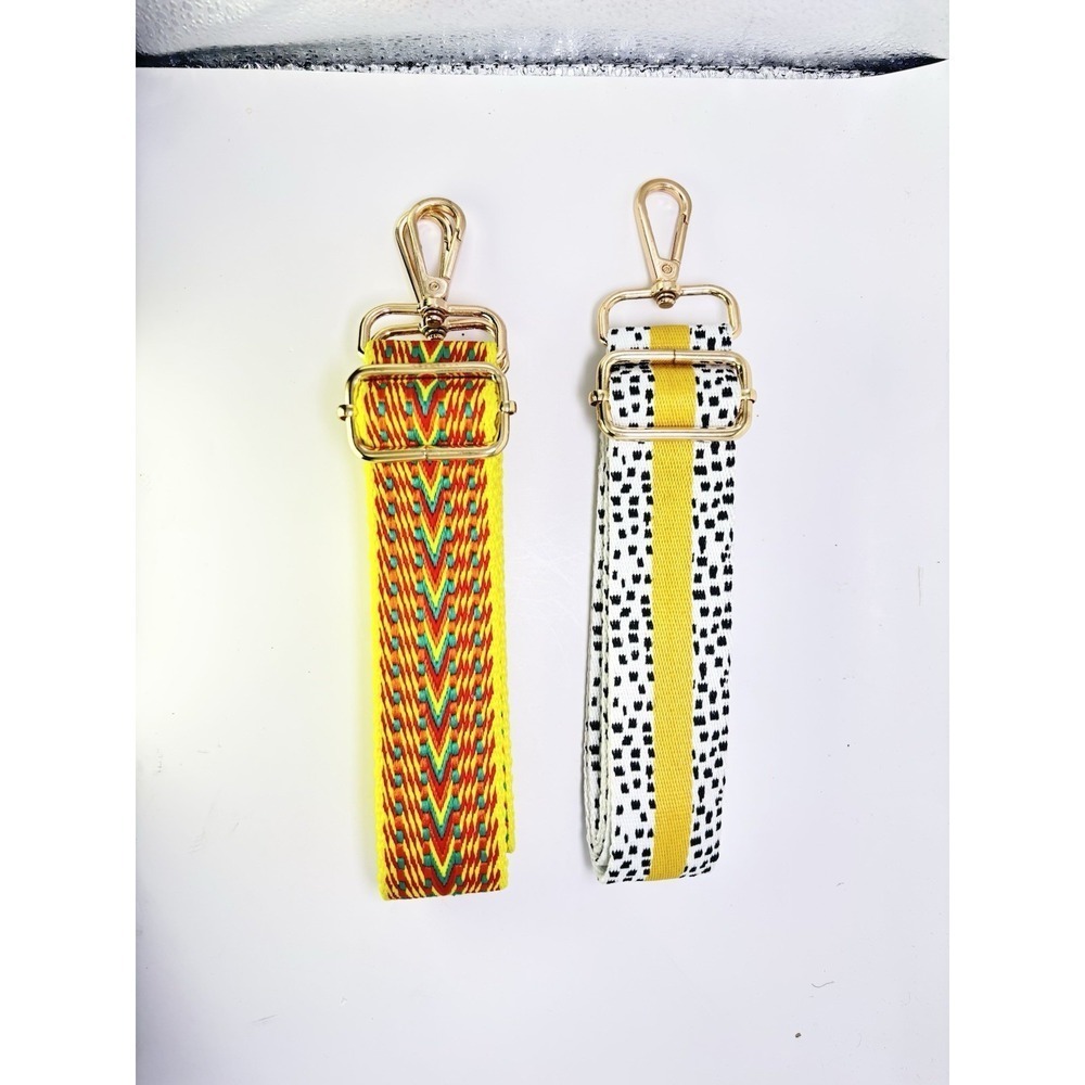 Yellow Adjustable Replacement Purse Crossbody Strap Bundle w/Gold Hardware